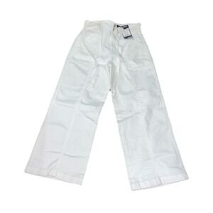 Hudson Womens Jeans White Wide-Leg Belted Stretch Denim Pockets High-Rise **18**